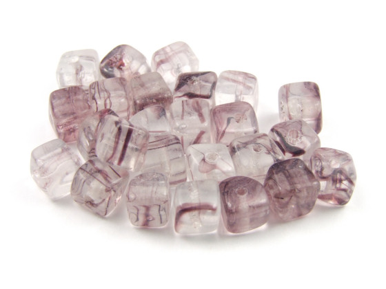W�rfel,  6 mm, lila marmoriert
