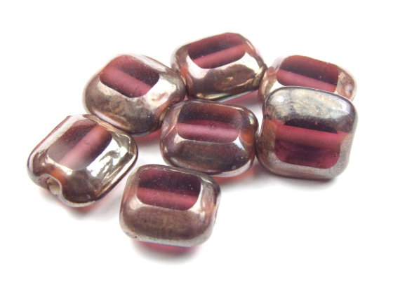 Perle mit Lster, Quadrat, 11 mm