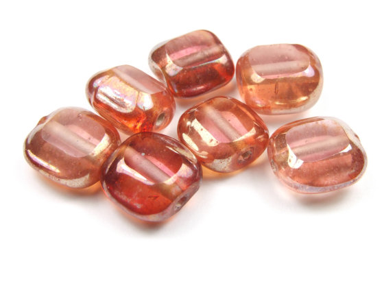 Perle mit Lster, Quadrat, 11 mm