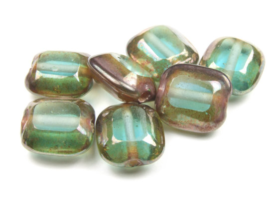 Perle mit Lster, Quadrat, 11 mm