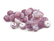 Perlen, Rondelle, 6x4 mm, lila marmoriert