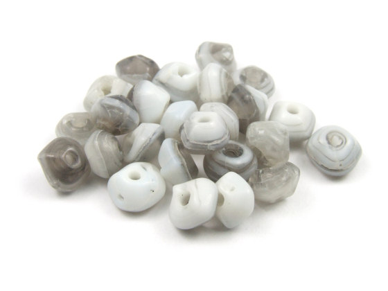Perlen, Rondelle, 6x4 mm, grau marmoriert