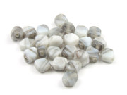 Perlen, Nuggets, 6 mm, grau