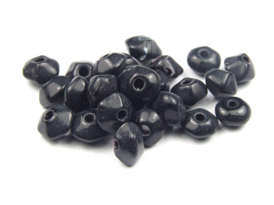Perlen, Rondelle, 6x4 mm, schwarz