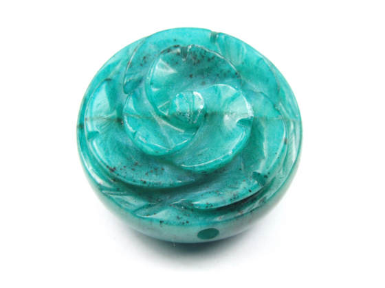 Perlen aus geschnitztem Achat, 30 mm, jadegr�n