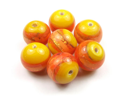 Lampenperle, rund 12 mm, orange