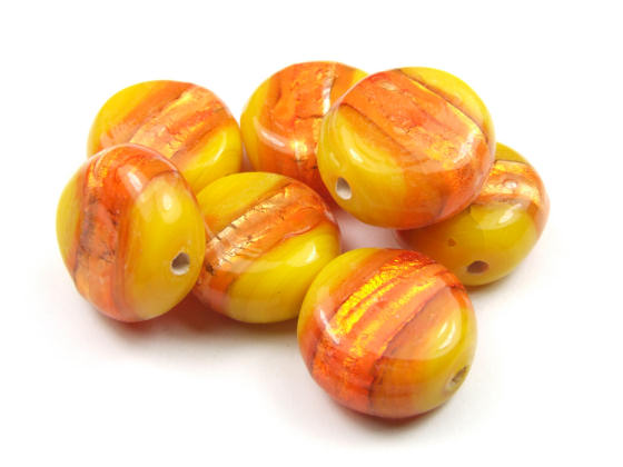 Lampenperle, Taler, 15x6 mm, orange