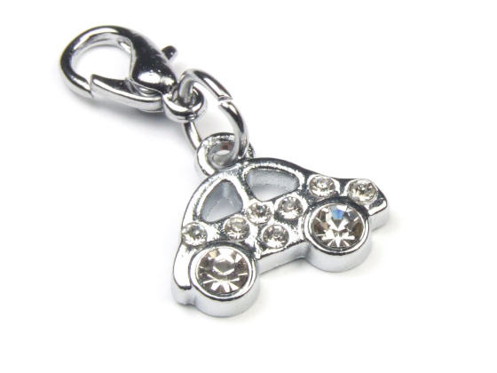 Charms mit Strass 'T�ff-T�ff', 15x9 mm
