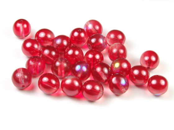 Perlen, rund, 8 mm, rot