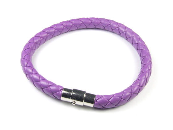Armband, Kunstleder, 6 mm, lila