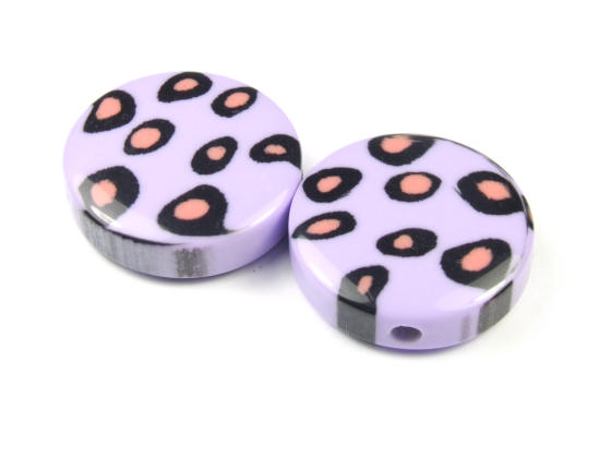 Acrylperlen, Taler, 22 mm, lila Leo