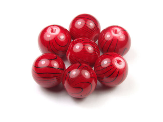 Lampenperle, marmoriert, 14 mm, rot