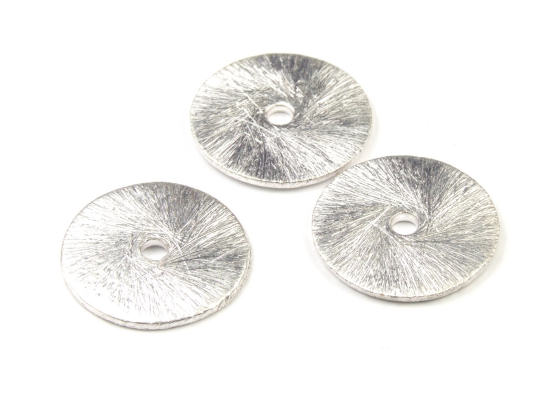 Metallperlen, geb�rstet, Scheiben, 14 mm
