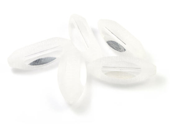 Facett-Glasperlen,Oliven, 30x12 mm, wei�