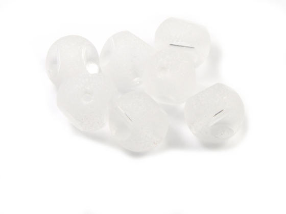 Facett-Glasperlen,rund, 12 mm, wei�