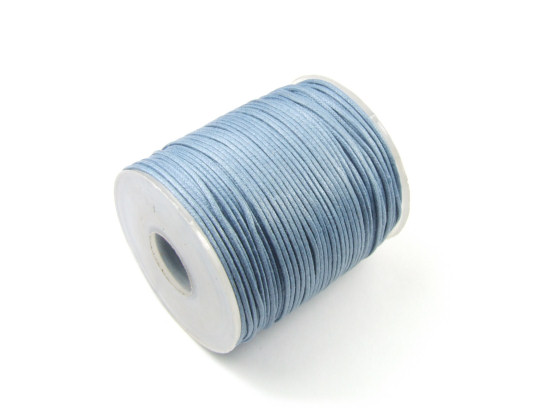 Baumwollband, gewachst, 0,5 mm, graublau