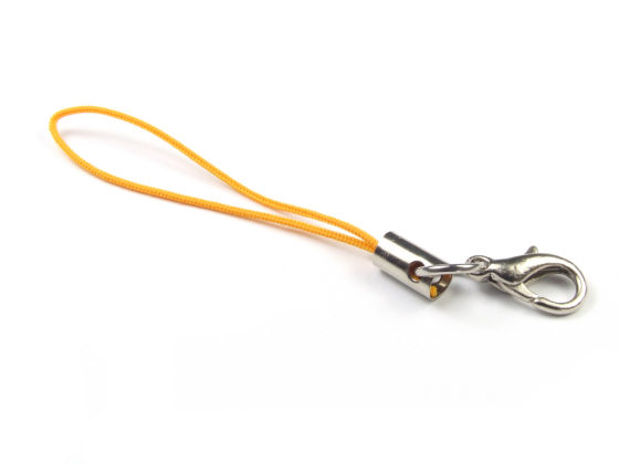 Handyschmuck, B�ndchen mit Karabiner, gelb