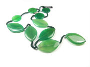 Lange Halskette mit grünem Achat