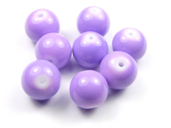 Perlen aus Glas,  12 mm, opak-lila