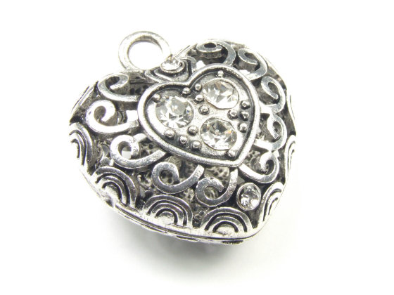 Herzanhnger mit Strass, 33x31x18 mm