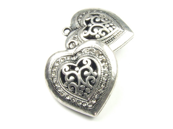 Herzanhnger mit Strass, 27x24x9 mm