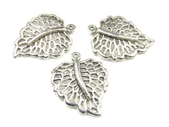 Anh�nger, filigrane Bl�tter, 24x19 mm