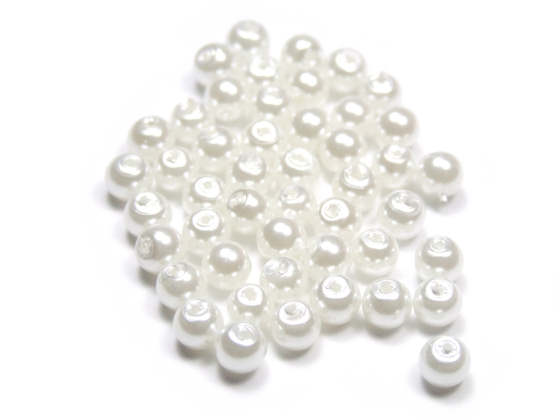 Glaswachsperlen, Wei, 4mm