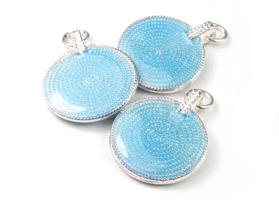 Anh�nger, Kreismuster, 18 mm, blau