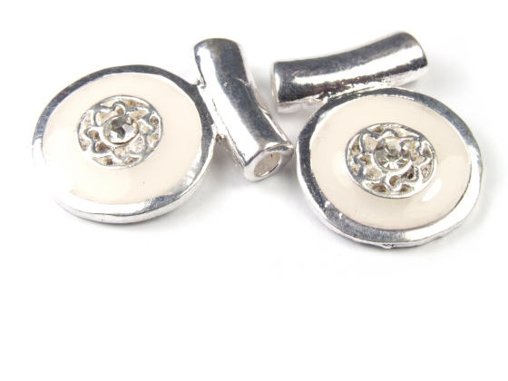 F�delelemente, Ornamentkreise mit Strass, wei�
