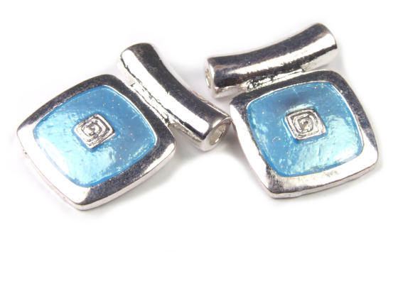 F�delelemente, Ornamentquadrat, 15 mm, blau