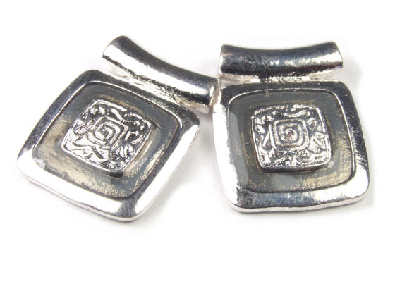 F�delelemente, Ornamentquadrat, 19 mm, silbergrau