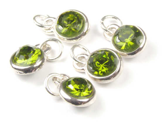 Strass mit Fassung und se, 8mm, peridot