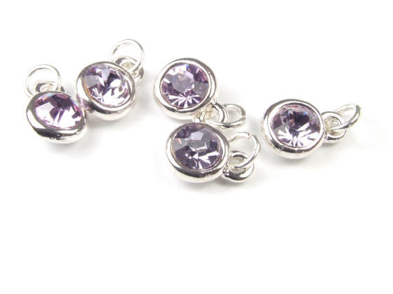 Strass mit Fassung und �se, 8mm, flieder
