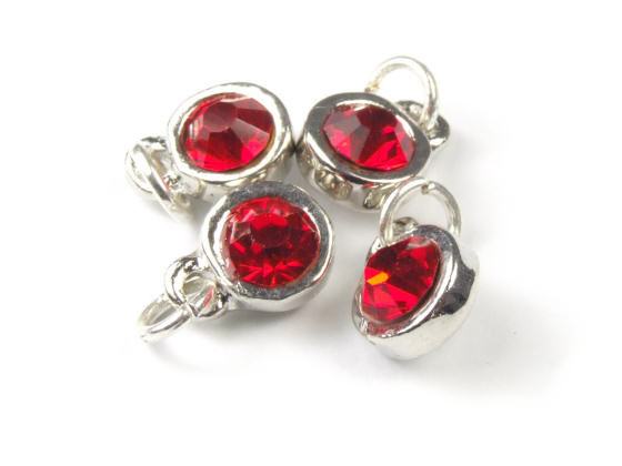 Strass mit Fassung T und se, 7,5 mm, rot