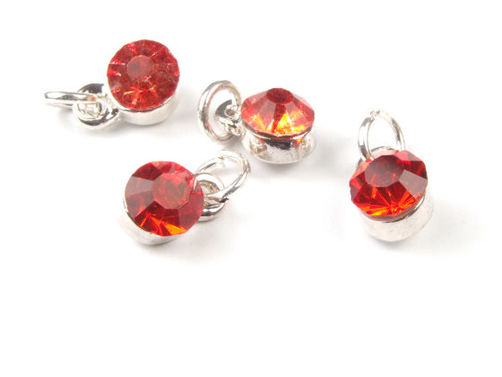 Strass mit Fassung N und se, 6 mm, oriental red