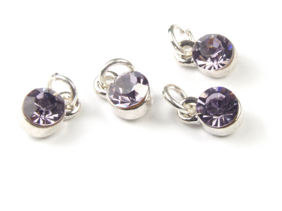 Strass mit Fassung N und �se, 6 mm, flieder