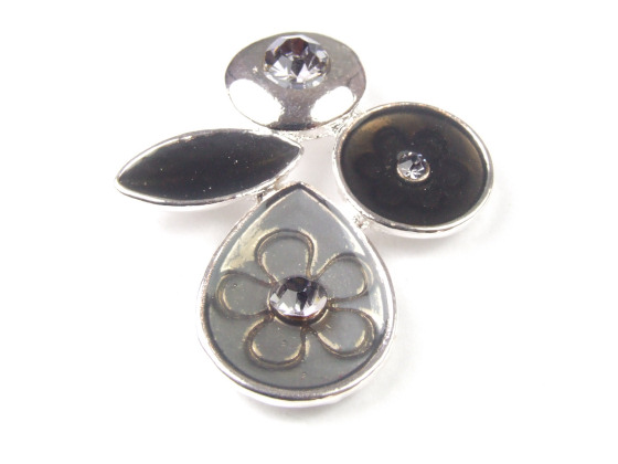 Schmuck Ornament, Serie Mila X, 36x30 mm, silbergr