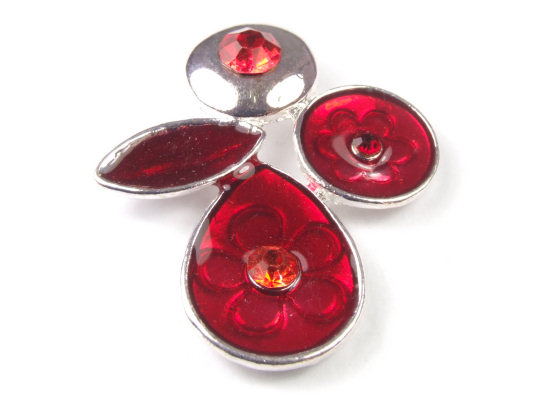 Schmuck Ornament, Serie Mila X, 36x30 mm,rot