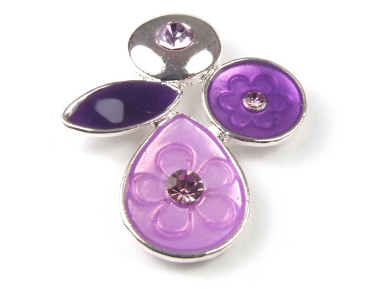 Schmuck Ornament, Serie Mila X, 36x30 mm,lila