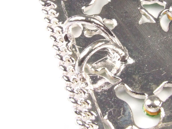Groe Blumenquadrate mit Strass, 52 mm, rot