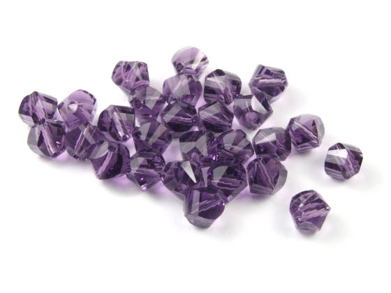 Schliffperlen, Glasschliffperlen , 5 mm, violett