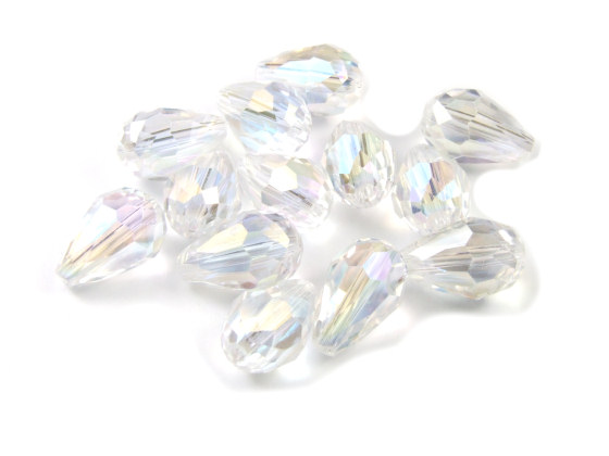 Kristalltropfen, 12x8 mm, transparent AB