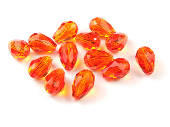 Schliffperlen, Tropfen Form, 12x8 mm, padparadscha