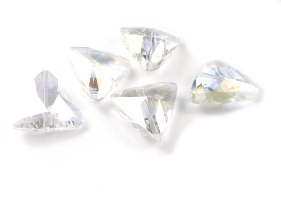 Dreieck,  facettiert, 18 mm, transparent AB