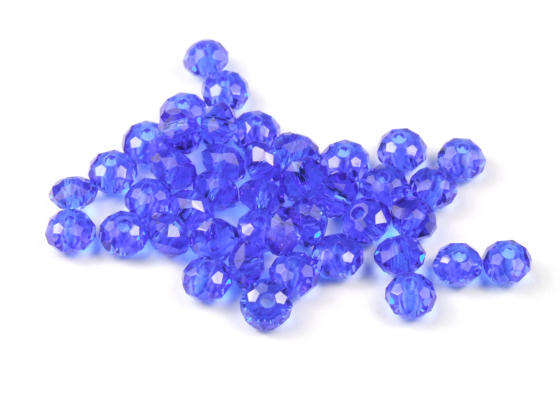 Schliffperlen, Rondelle, 4x3 mm, royalblau