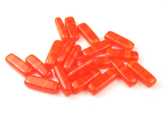 Perlen, Stbchen, 15x5 mm, orange meliert