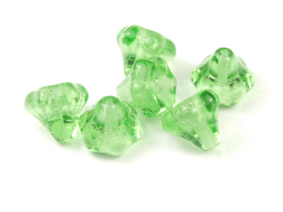 Perle Bl�tenkelch, 9x9 mm, transparent gr�n