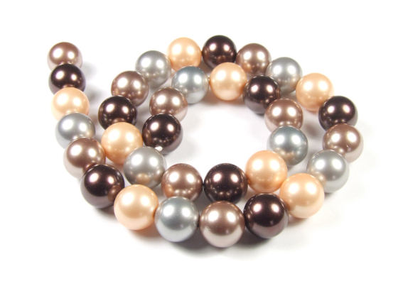 Muschelkernperlen, multicolor, 12 mm
