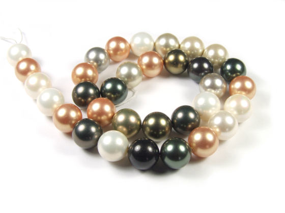 Muschelkernperlen, multicolor, 12 mm