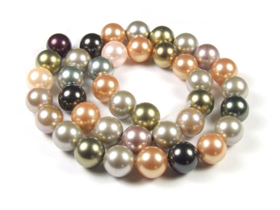 Muschelkernperlen, multicolor, 10 mm